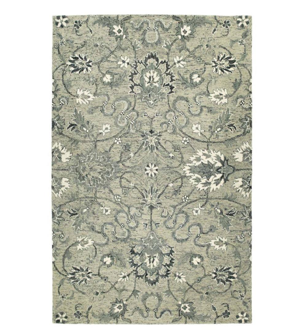 Plow & Hearth Area Rugs Indoor Living Carmona Gray Wool Rug