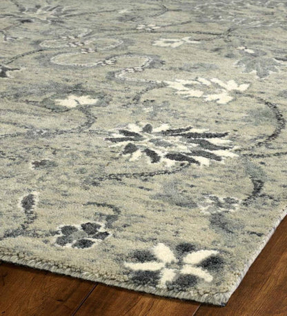 Plow & Hearth Area Rugs Indoor Living Carmona Gray Wool Rug