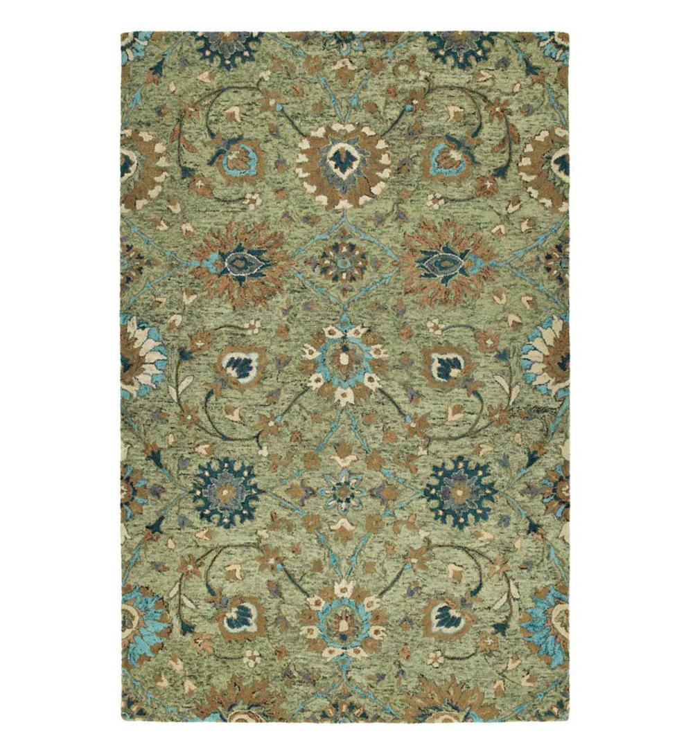 Plow & Hearth Area Rugs Indoor Living Carmona Sage Wool Rug