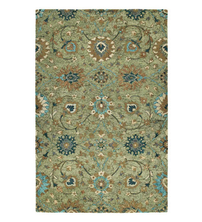Plow & Hearth Area Rugs Indoor Living Carmona Sage Wool Rug