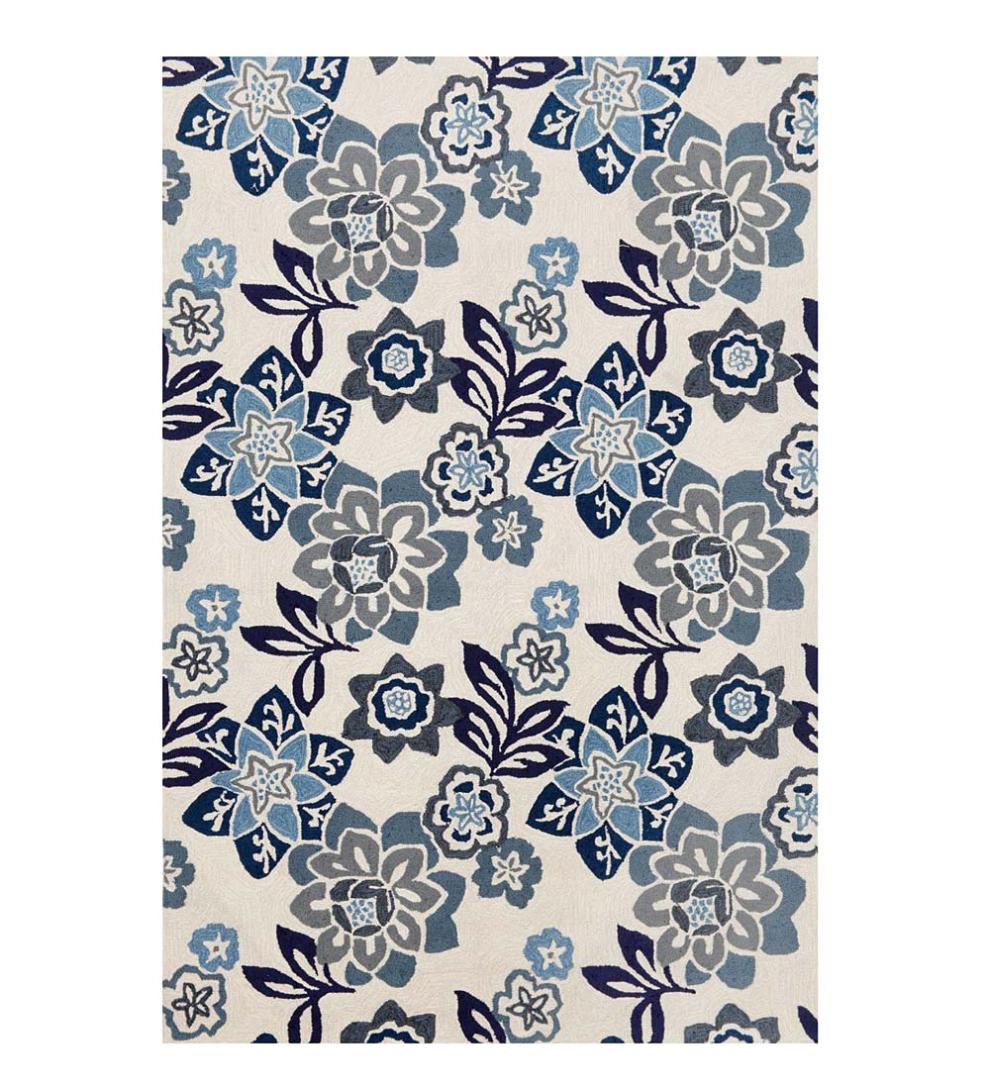 Plow & Hearth Area Rugs Indoor Living China Blue Floral Accent Rug