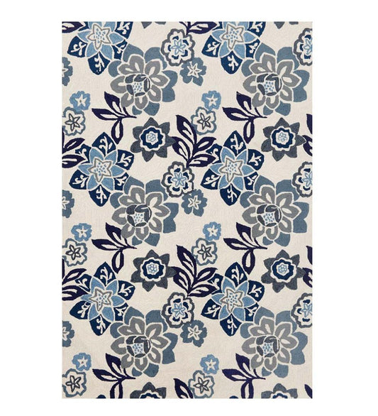 Plow & Hearth Area Rugs Indoor Living China Blue Floral Accent Rug