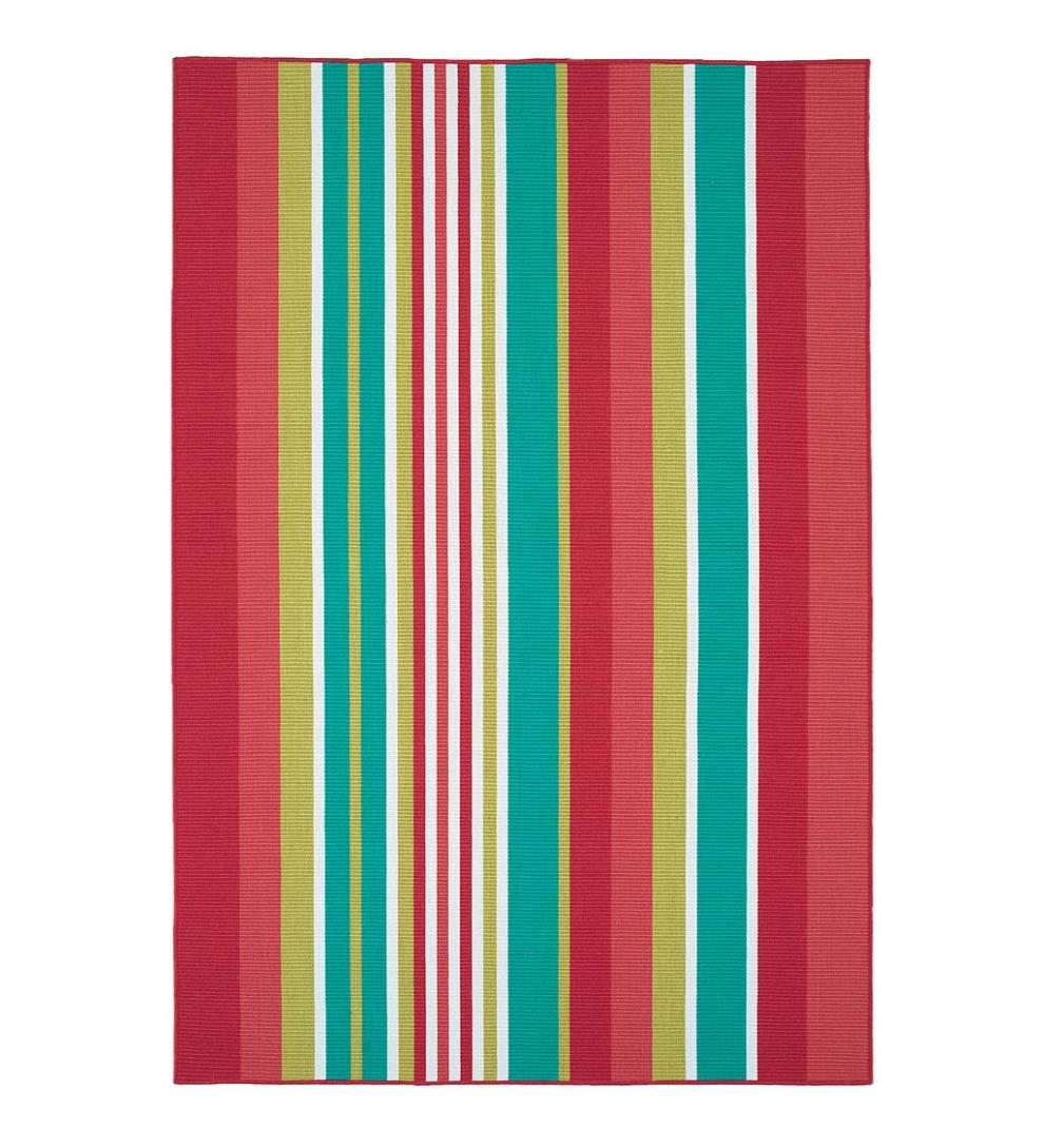 Plow & Hearth Area Rugs Indoor Living Indoor/Outdoor Dorset Stripe Textured Polyester Rug