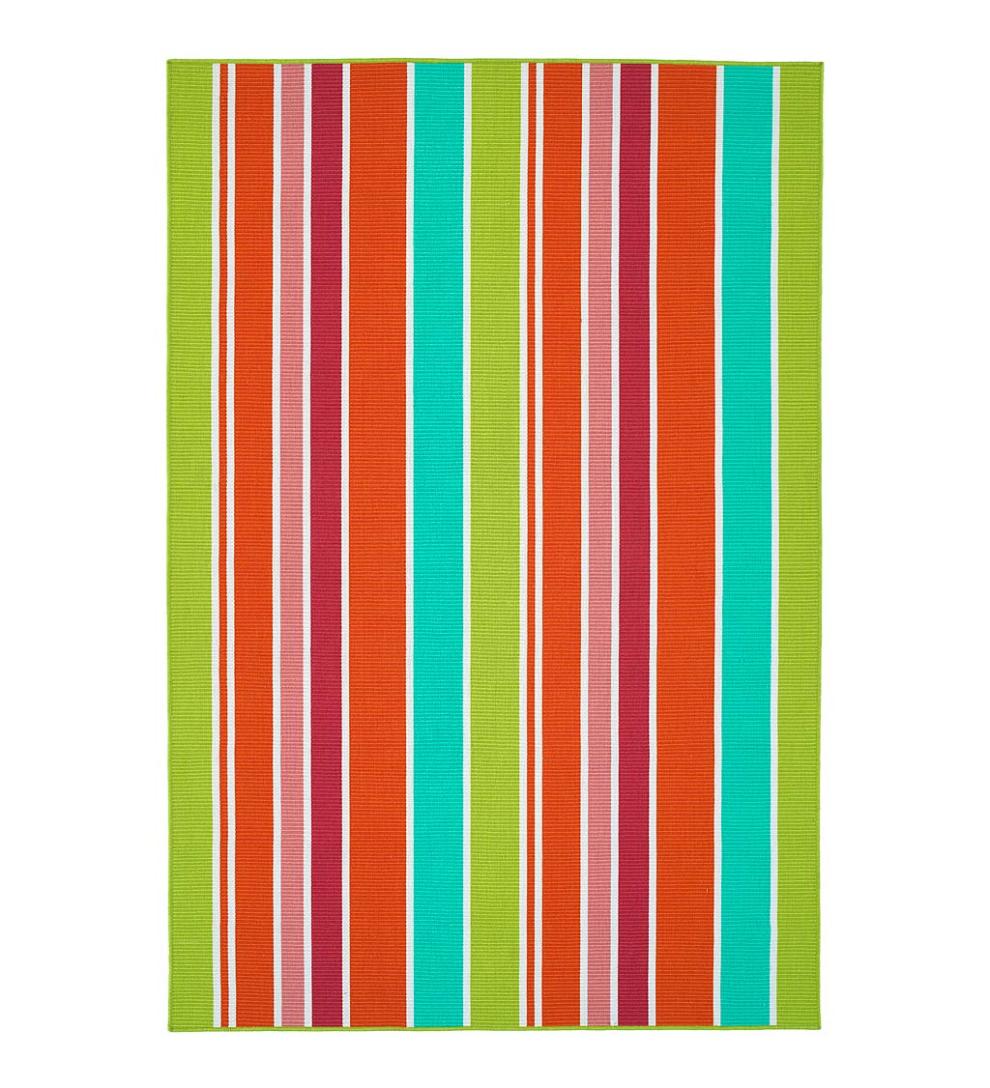 Plow & Hearth Area Rugs Indoor Living Indoor/Outdoor Dorset Stripe Textured Polyester Rug