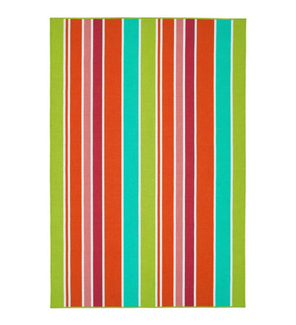 Plow & Hearth Area Rugs Indoor Living Indoor/Outdoor Dorset Stripe Textured Polyester Rug