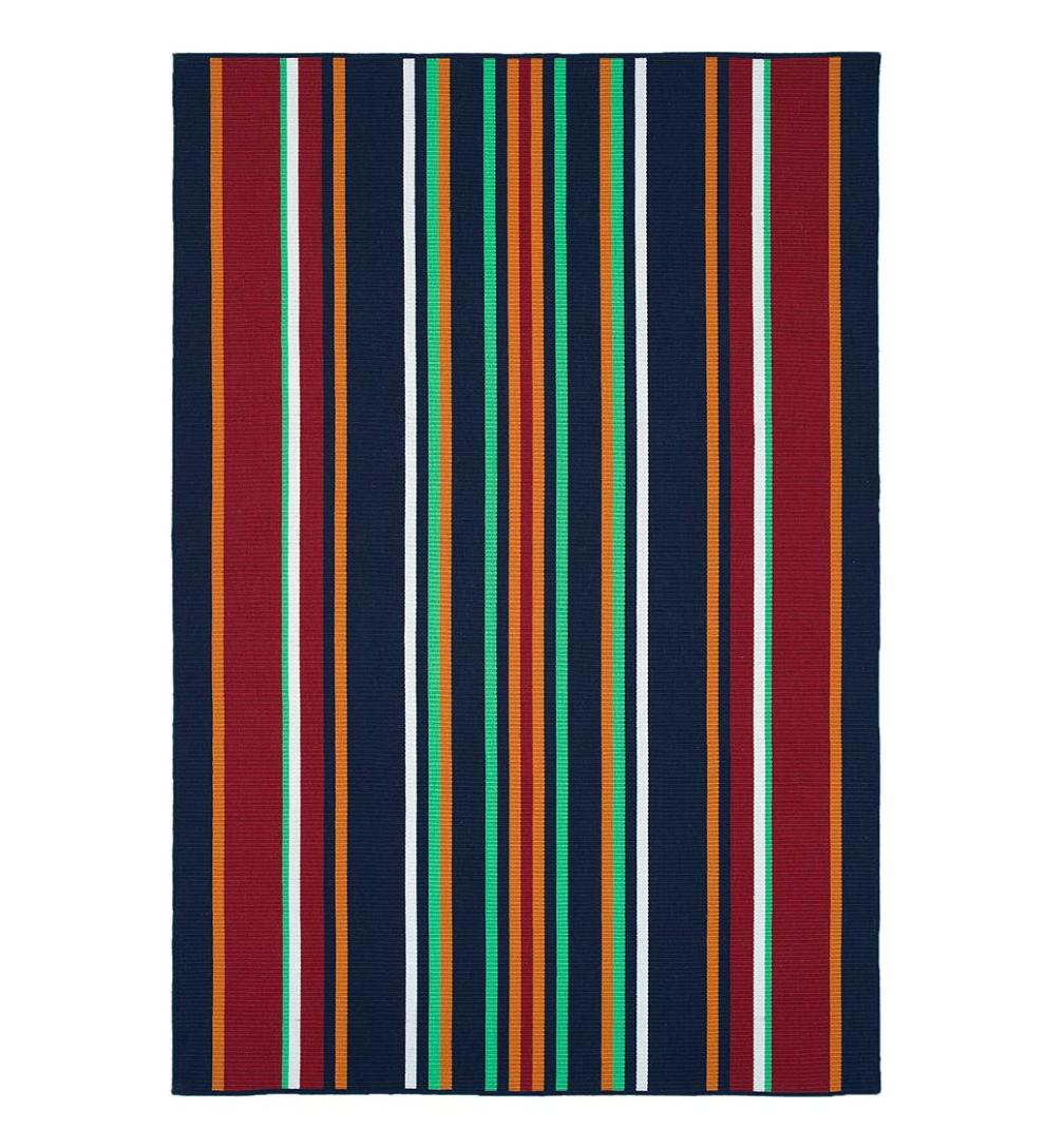 Plow & Hearth Area Rugs Indoor Living Indoor/Outdoor Dorset Stripe Textured Polyester Rug