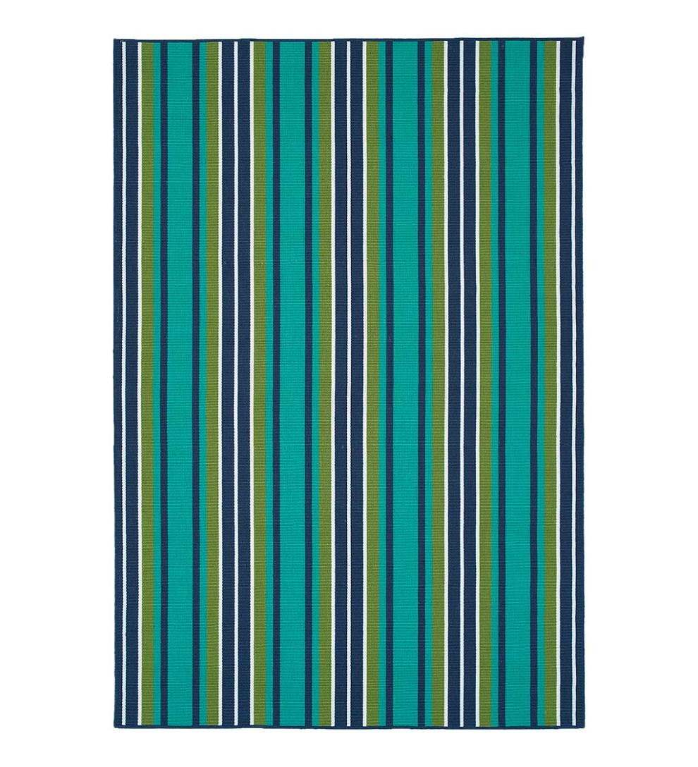 Plow & Hearth Area Rugs Indoor Living Indoor/Outdoor Dorset Stripe Textured Polyester Rug