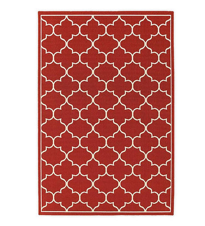 Plow & Hearth Area Rugs Indoor Living Indoor/Outdoor Lexington Quatrefoil Rug