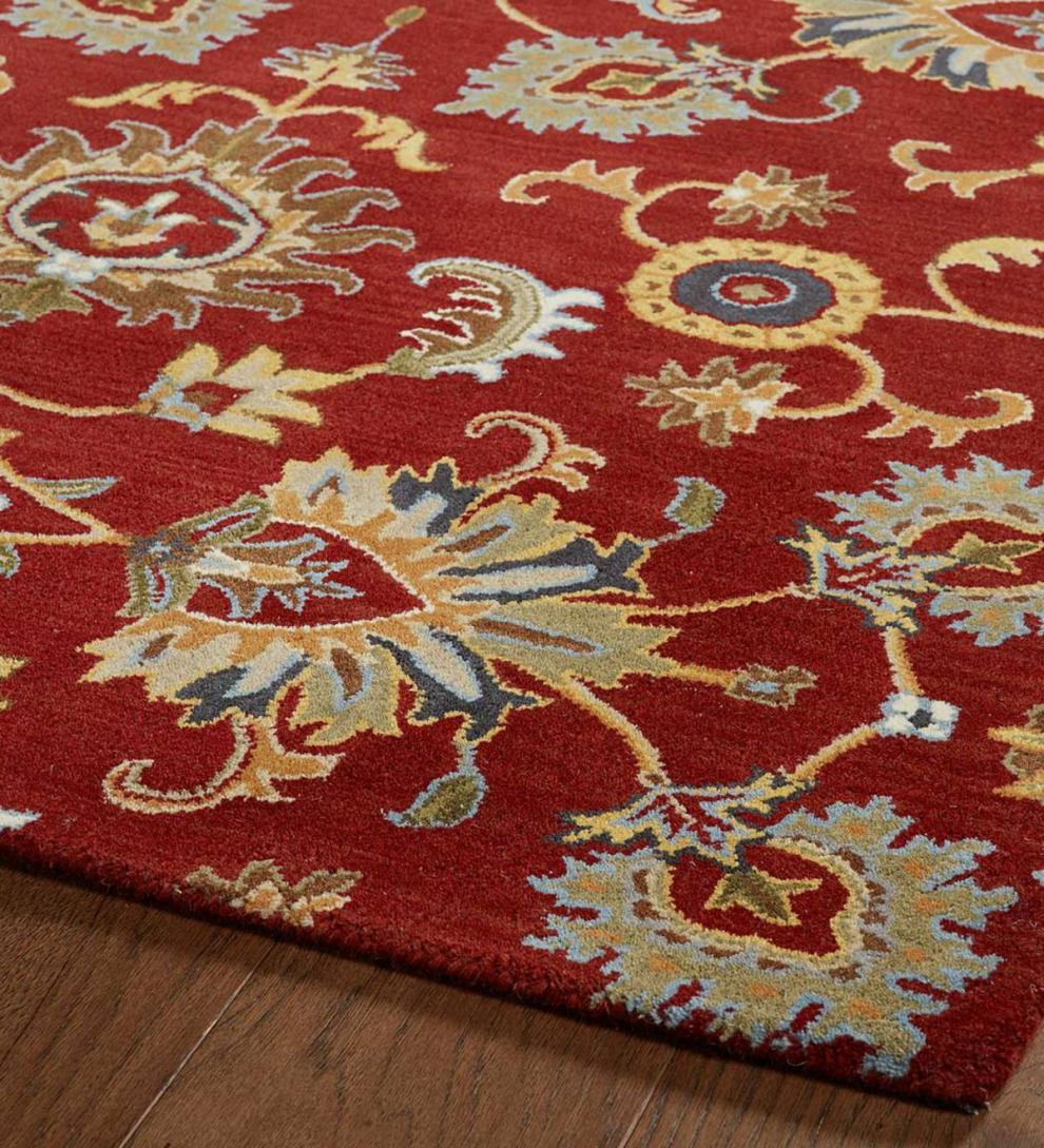 Plow & Hearth Area Rugs Indoor Living Lauren Floral Wool Area Rug