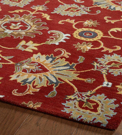 Plow & Hearth Area Rugs Indoor Living Lauren Floral Wool Area Rug