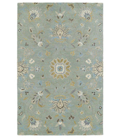 Plow & Hearth Area Rugs Indoor Living Mint Meadow Floral Vine Wool Rugs