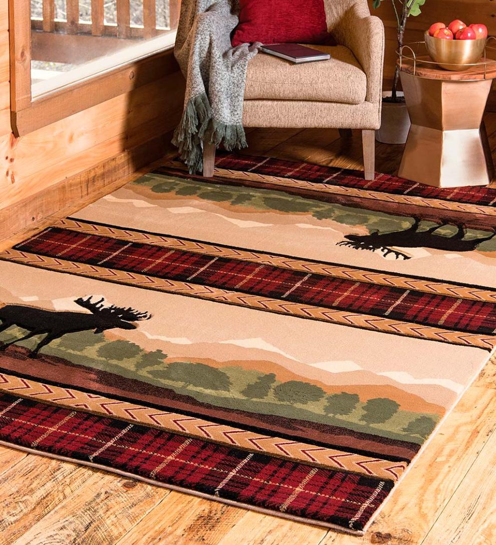 Plow & Hearth Area Rugs Indoor Living Moose Lodge Rug