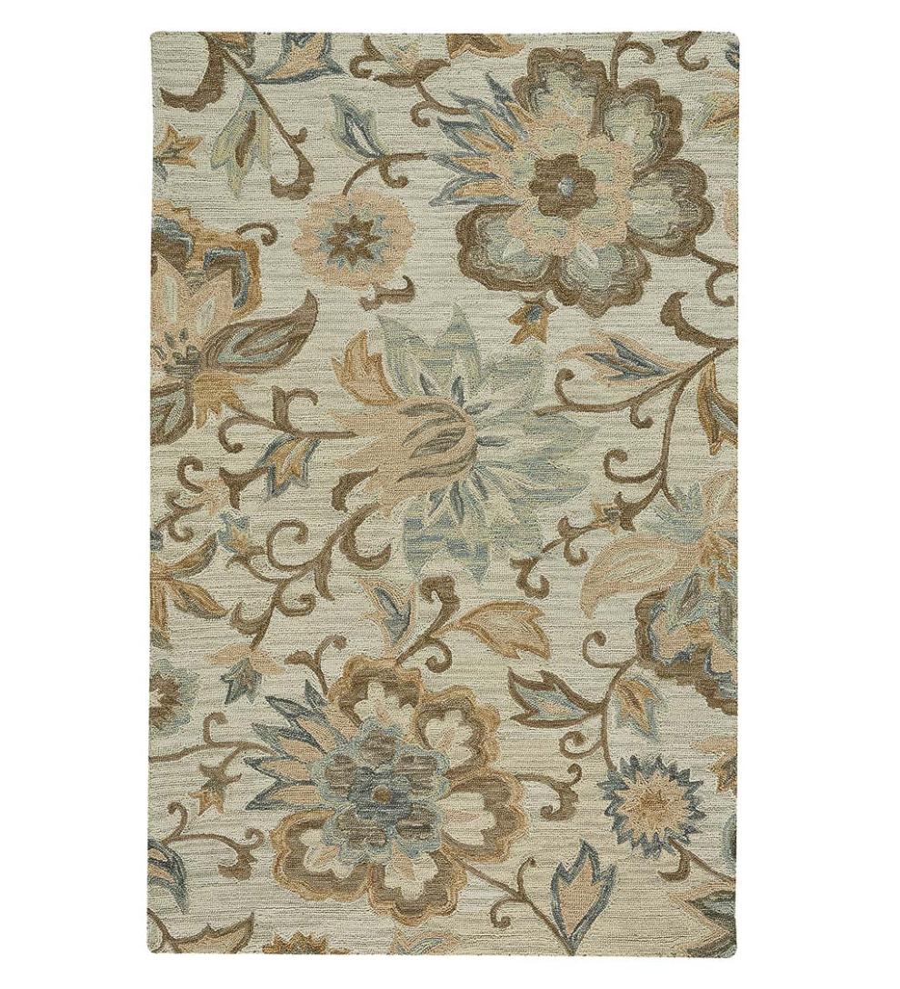 Plow & Hearth Area Rugs Indoor Living Parkside Wool Floral Rug