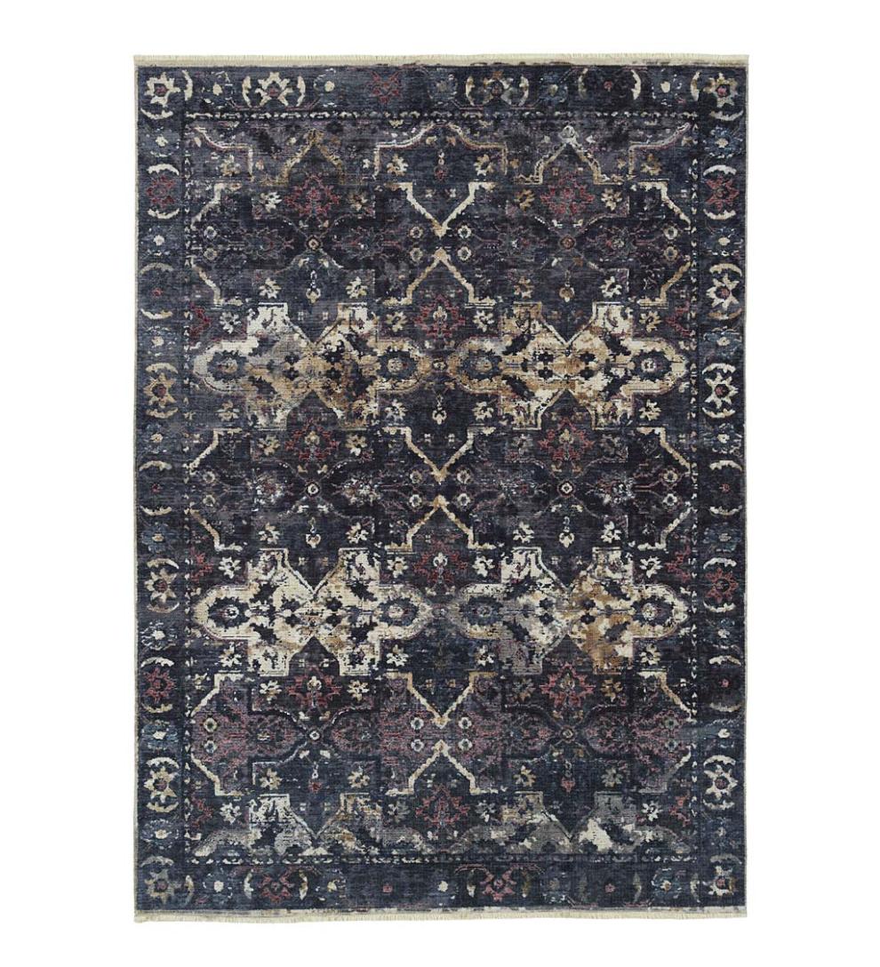 Plow & Hearth Area Rugs Indoor Living Riverside Midnight Easy-Care Polyester Area Rug