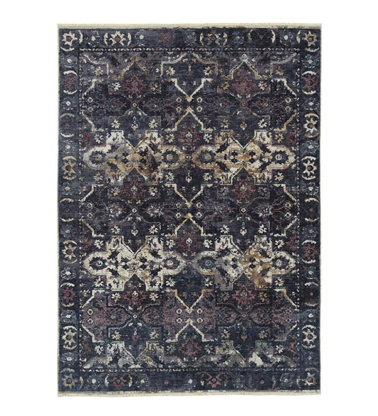Plow & Hearth Area Rugs Indoor Living Riverside Midnight Easy-Care Polyester Area Rug