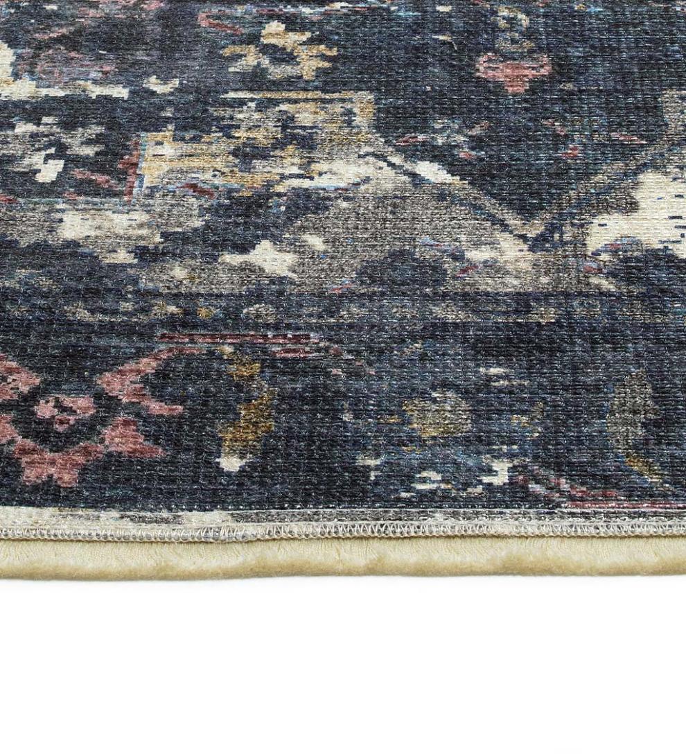 Plow & Hearth Area Rugs Indoor Living Riverside Midnight Easy-Care Polyester Area Rug