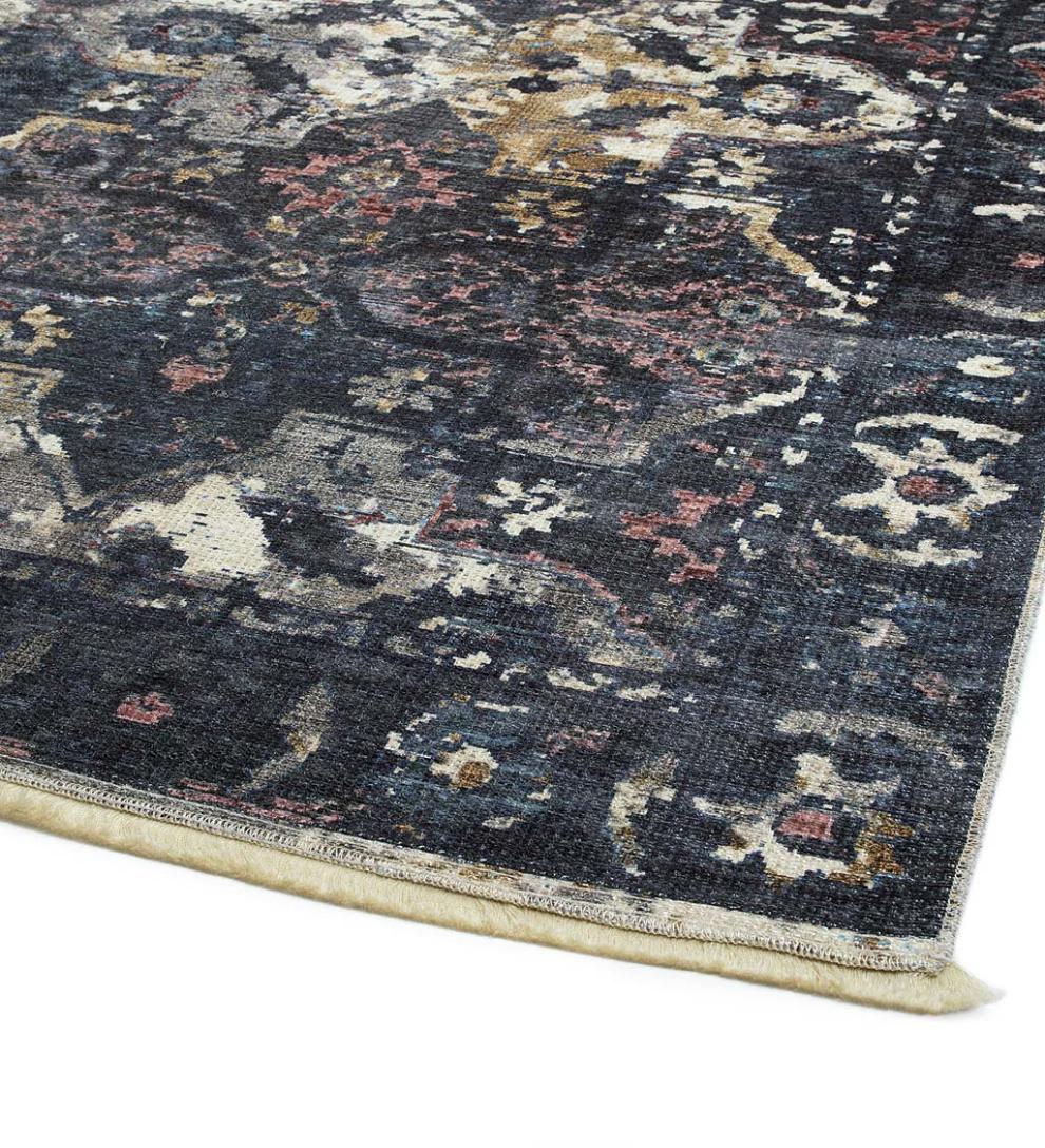 Plow & Hearth Area Rugs Indoor Living Riverside Midnight Easy-Care Polyester Area Rug