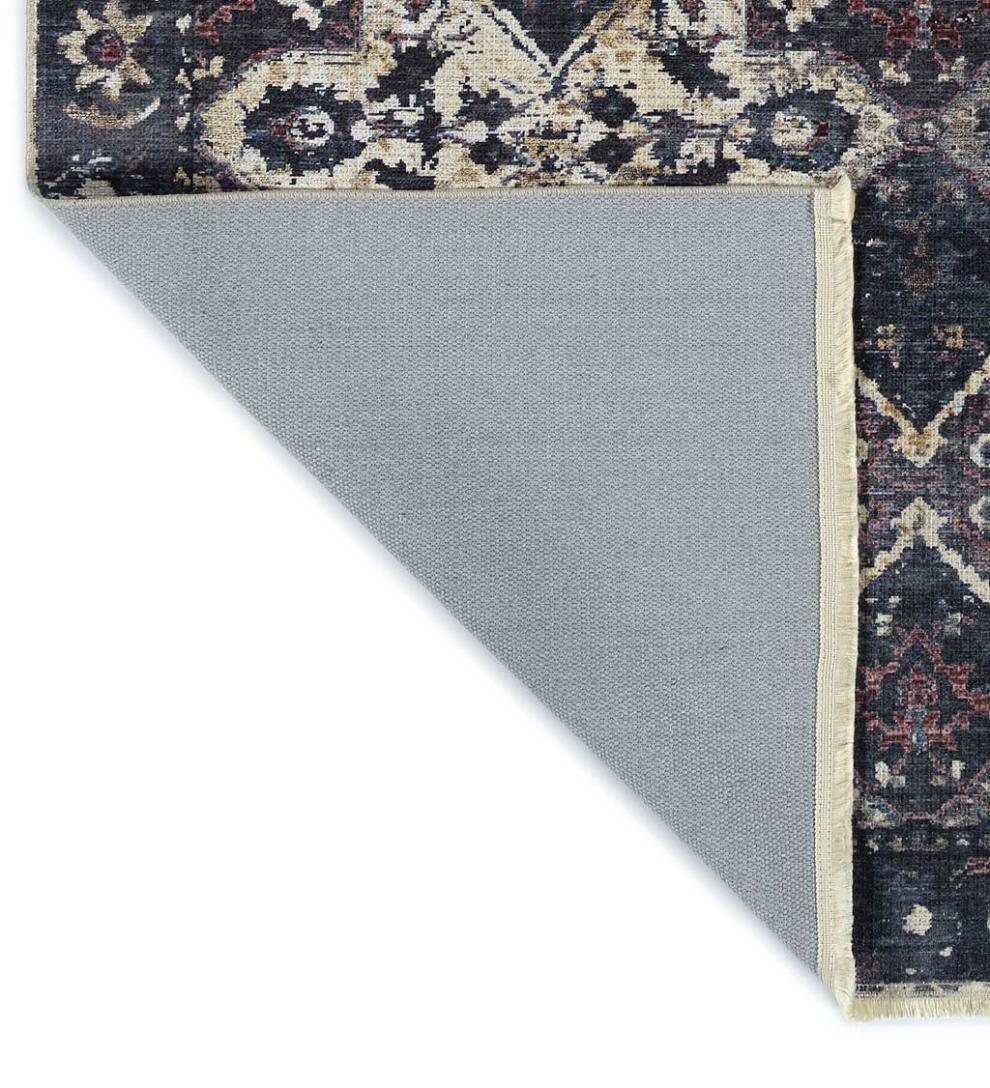 Plow & Hearth Area Rugs Indoor Living Riverside Midnight Easy-Care Polyester Area Rug