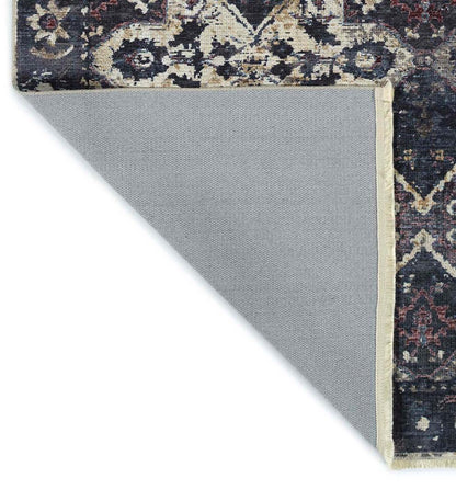 Plow & Hearth Area Rugs Indoor Living Riverside Midnight Easy-Care Polyester Area Rug