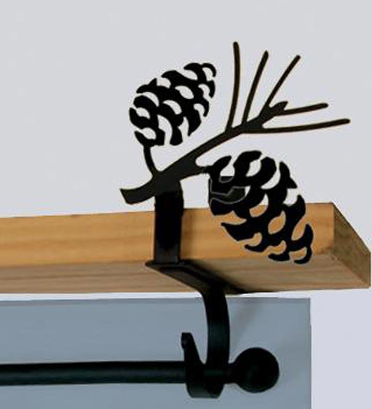 Plow & Hearth Bath Accessories Indoor Living Usa-Made Wrought Iron Curtain Shelf Brackets - Bear