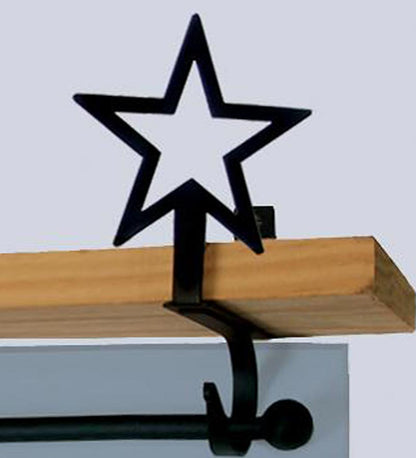 Plow & Hearth Bath Accessories Indoor Living Usa-Made Wrought Iron Curtain Shelf Brackets - Bear