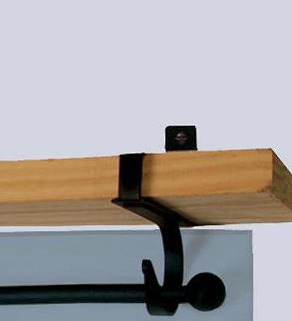 Plow & Hearth Bath Accessories Indoor Living Usa-Made Wrought Iron Curtain Shelf Brackets - Bear