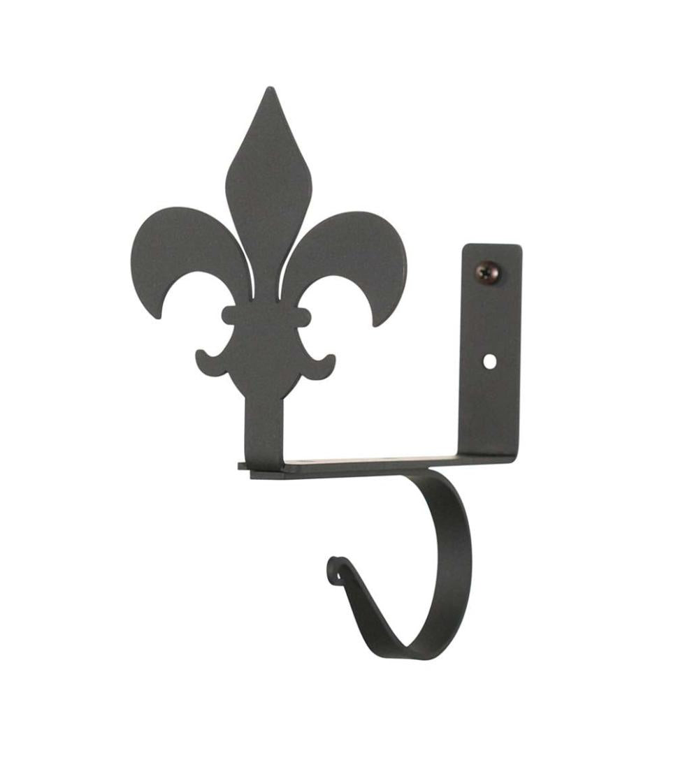 Plow & Hearth Bath Accessories Indoor Living Usa-Made Wrought Iron Curtain Shelf Brackets - Bear