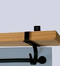 Plow & Hearth Bath Accessories Indoor Living Usa-Made Wrought Iron Curtain Shelf Brackets - Bear