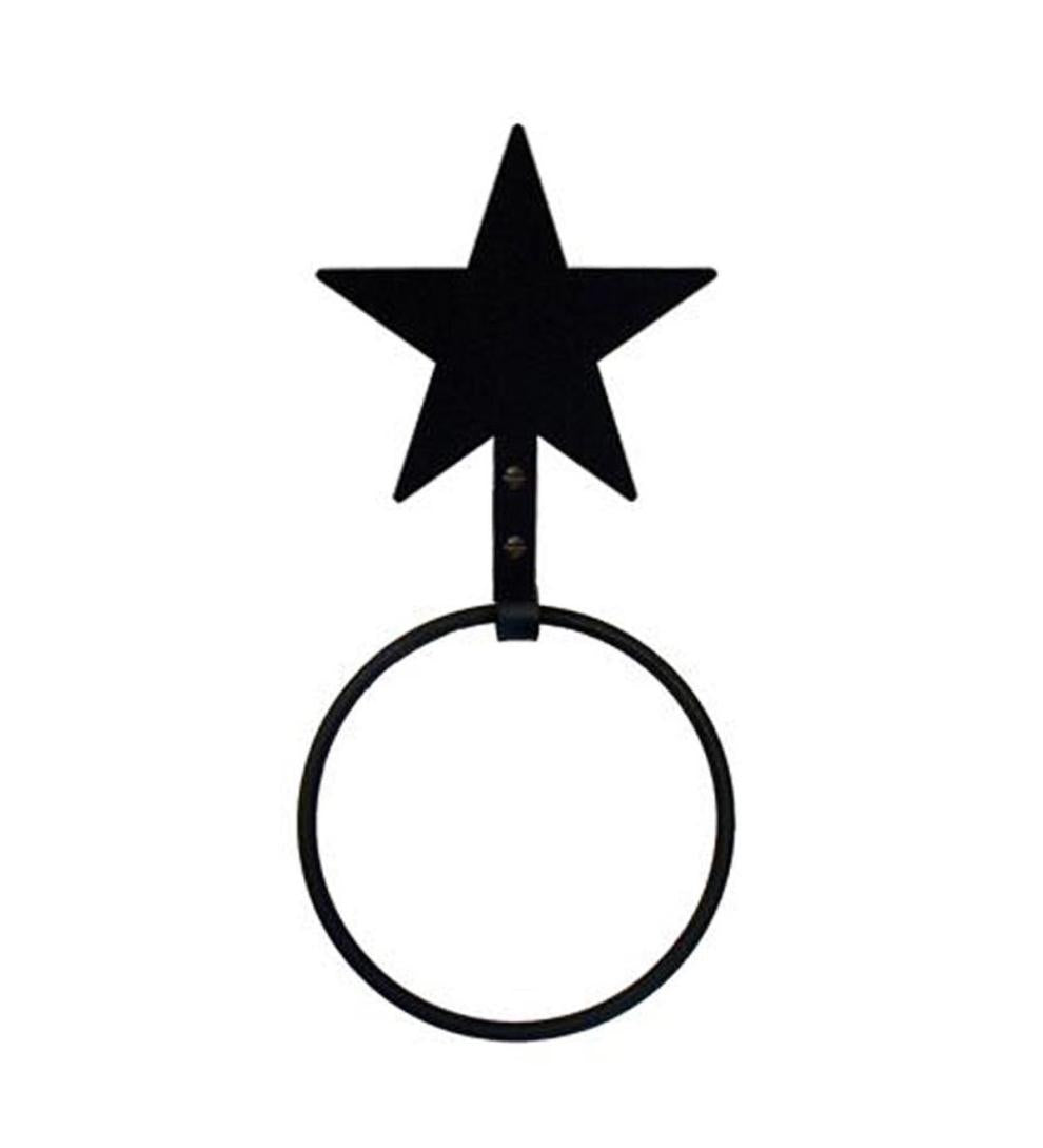 Plow & Hearth Bath Accessories Indoor Living Usa-Made Wrought Iron Decorative Towel Ring - Bear