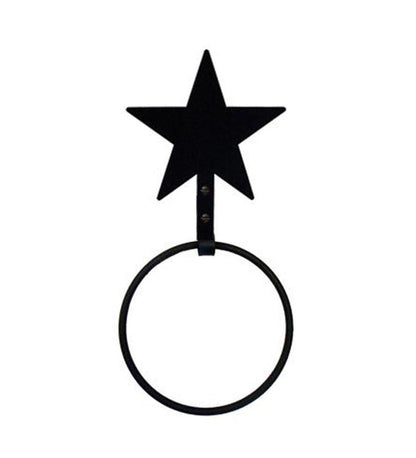 Plow & Hearth Bath Accessories Indoor Living Usa-Made Wrought Iron Decorative Towel Ring - Bear