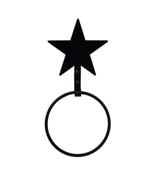 Plow & Hearth Bath Accessories Indoor Living Usa-Made Wrought Iron Decorative Towel Ring - Bear
