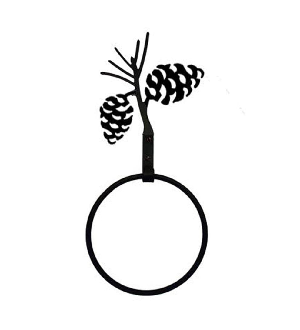 Plow & Hearth Bath Accessories Indoor Living Usa-Made Wrought Iron Decorative Towel Ring - Bear