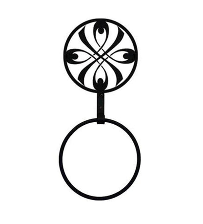 Plow & Hearth Bath Accessories Indoor Living Usa-Made Wrought Iron Decorative Towel Ring - Bear