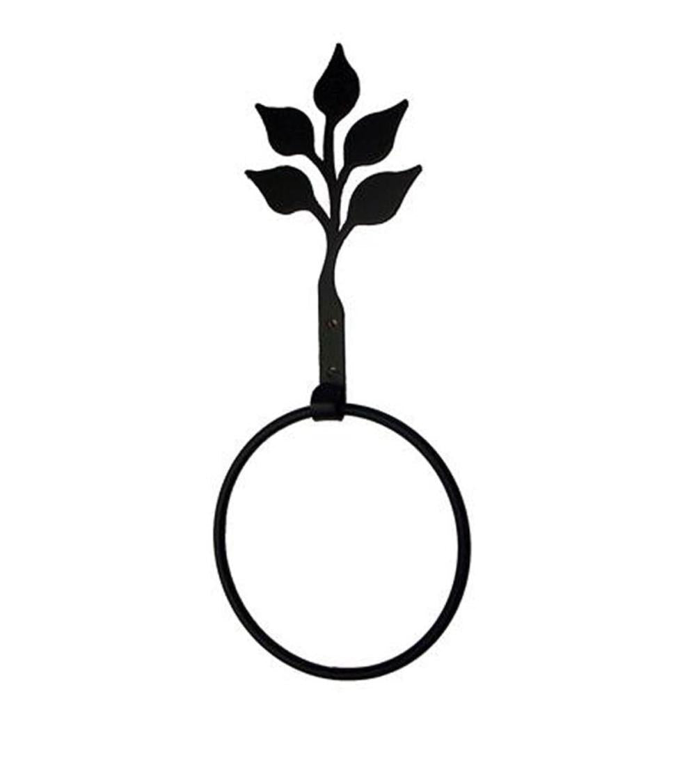 Plow & Hearth Bath Accessories Indoor Living Usa-Made Wrought Iron Decorative Towel Ring - Bear