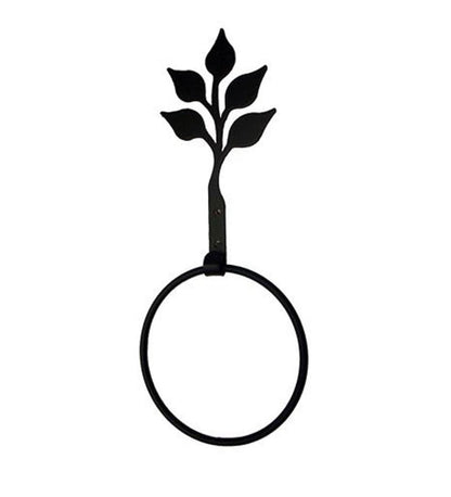 Plow & Hearth Bath Accessories Indoor Living Usa-Made Wrought Iron Decorative Towel Ring - Bear