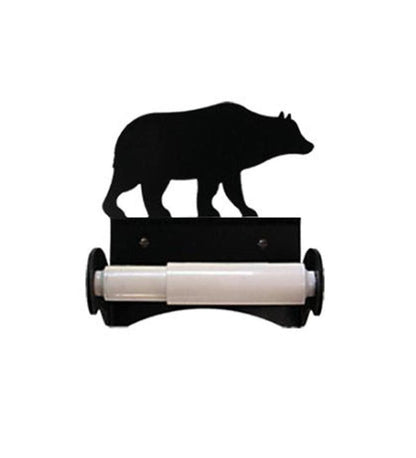 Plow & Hearth Bath Accessories Indoor Living Usa-Made Wrought Iron Roller-Style Toilet Paper Holder - Bear