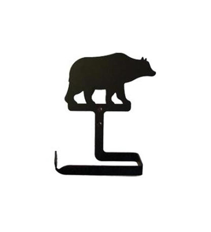 Plow & Hearth Bath Accessories Indoor Living Usa-Made Wrought Iron Traditional Toilet Paper Holder - Bear