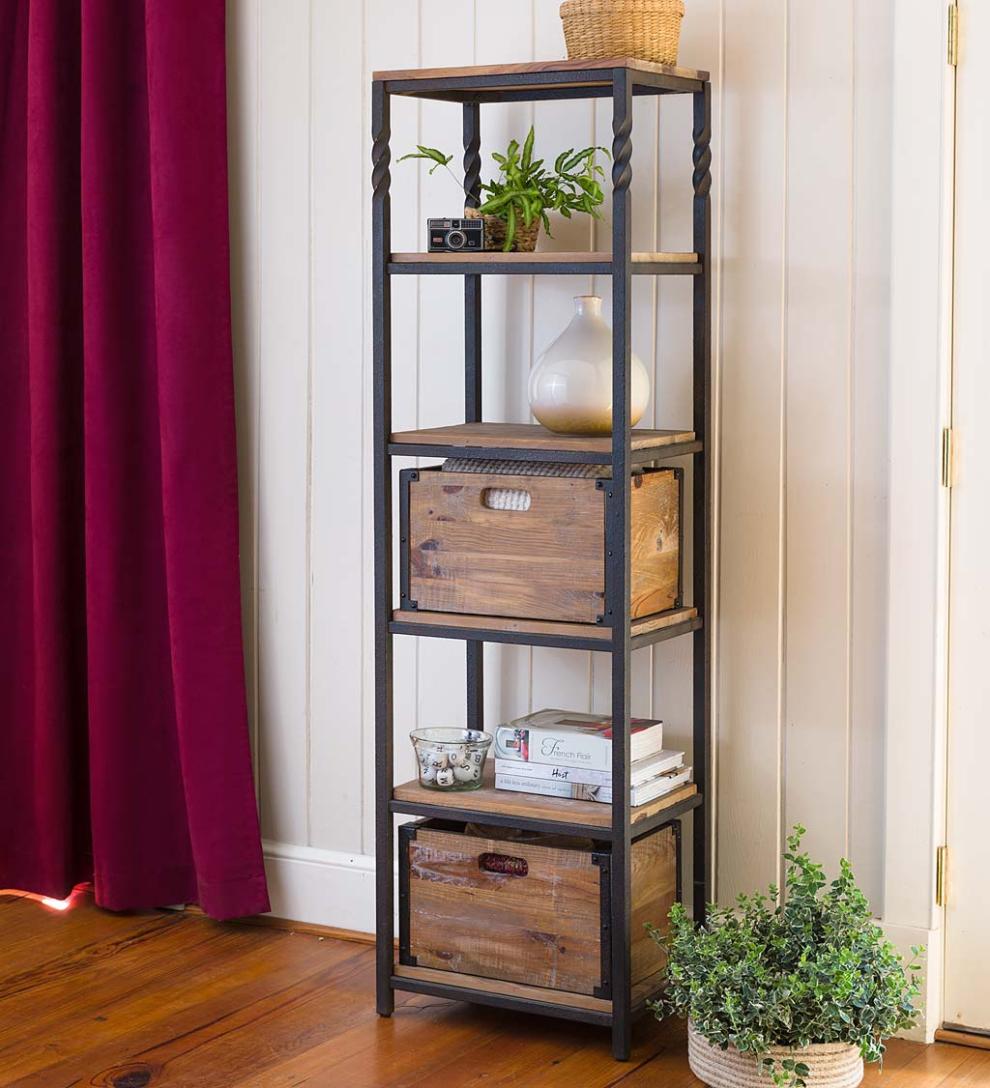 Plow & Hearth Bedroom Furniture Indoor Living Deep Creek Etagere Storage Stand With Shelves