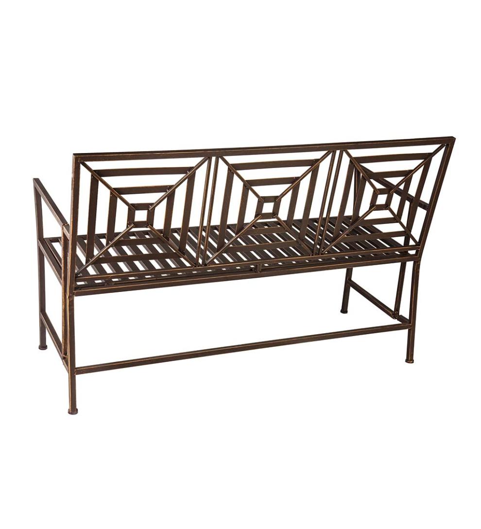 Plow & Hearth Benches & Chairs Outdoor Living Bronze Metal Garden Bench - Bronze