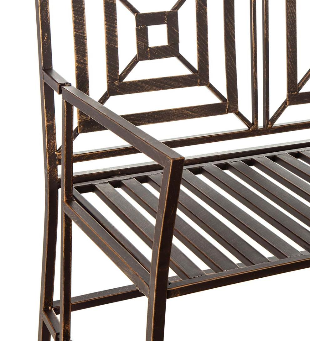 Plow & Hearth Benches & Chairs Outdoor Living Bronze Metal Garden Bench - Bronze