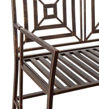 Plow & Hearth Benches & Chairs Outdoor Living Bronze Metal Garden Bench - Bronze