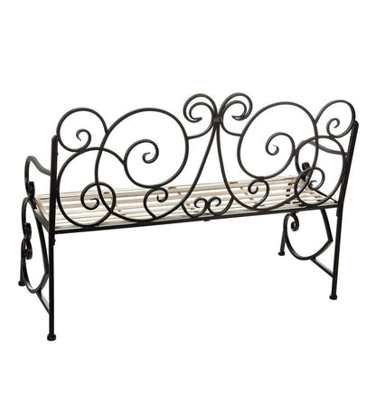 Plow & Hearth Benches & Chairs Outdoor Living European Style Scroll Metal Garden Bench
