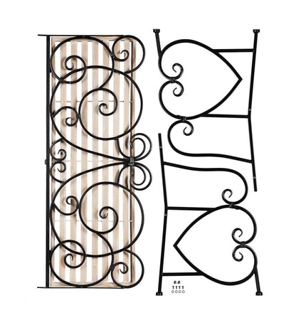 Plow & Hearth Benches & Chairs Outdoor Living European Style Scroll Metal Garden Bench