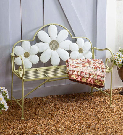 Plow & Hearth Benches & Chairs Outdoor Living Floral Metal Garden Bench