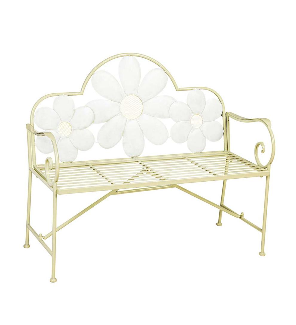 Plow & Hearth Benches & Chairs Outdoor Living Floral Metal Garden Bench