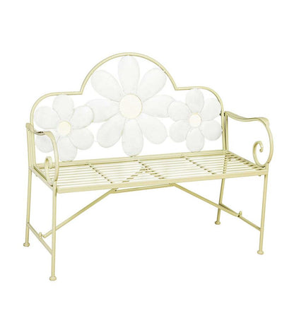 Plow & Hearth Benches & Chairs Outdoor Living Floral Metal Garden Bench