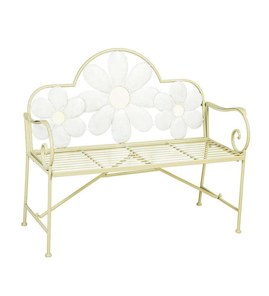 Plow & Hearth Benches & Chairs Outdoor Living Floral Metal Garden Bench