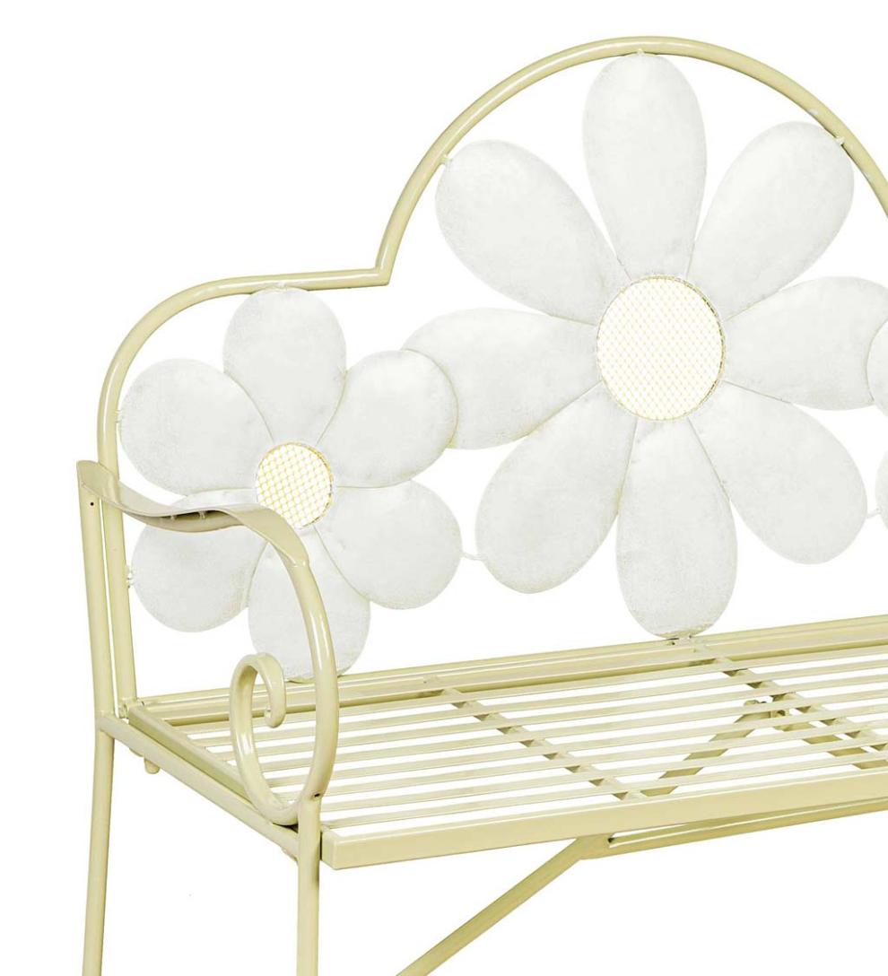 Plow & Hearth Benches & Chairs Outdoor Living Floral Metal Garden Bench