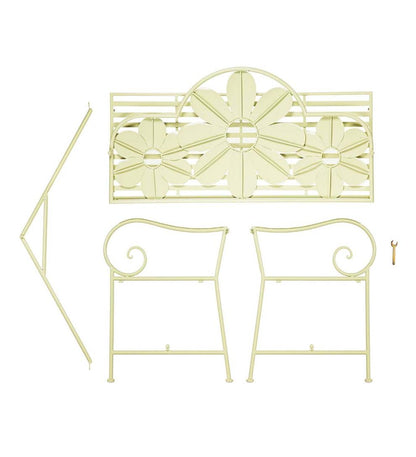 Plow & Hearth Benches & Chairs Outdoor Living Floral Metal Garden Bench