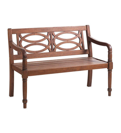 Plow & Hearth Benches & Chairs Outdoor Living Hampton Eucalyptus Wood Garden Bench - Black